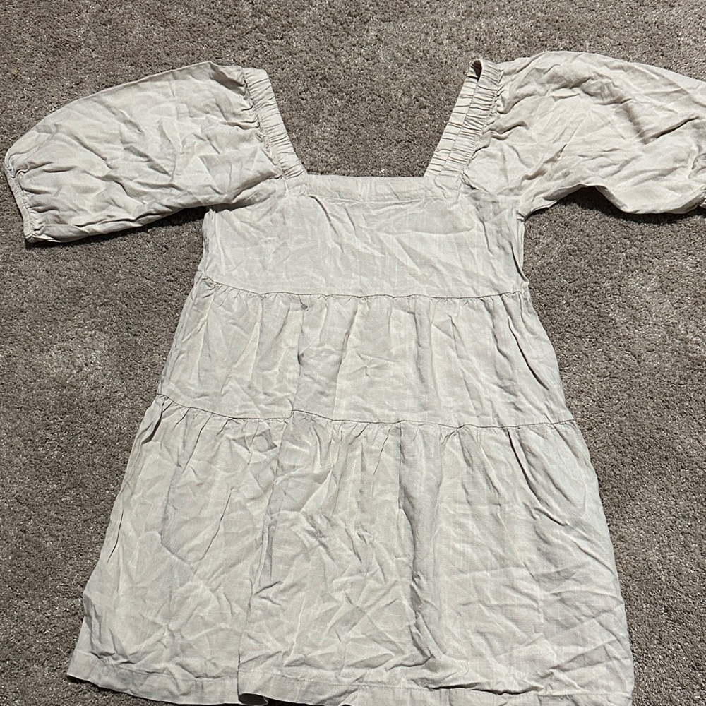 Beyond Words Cream Puff Sleeve Dress